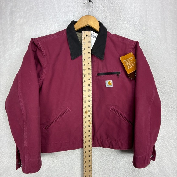 Carhartt Detroit Jacket Sherpa Lined Womens Small WJ097 RBY Raspberry NWT NOS - Picture 6 of 13